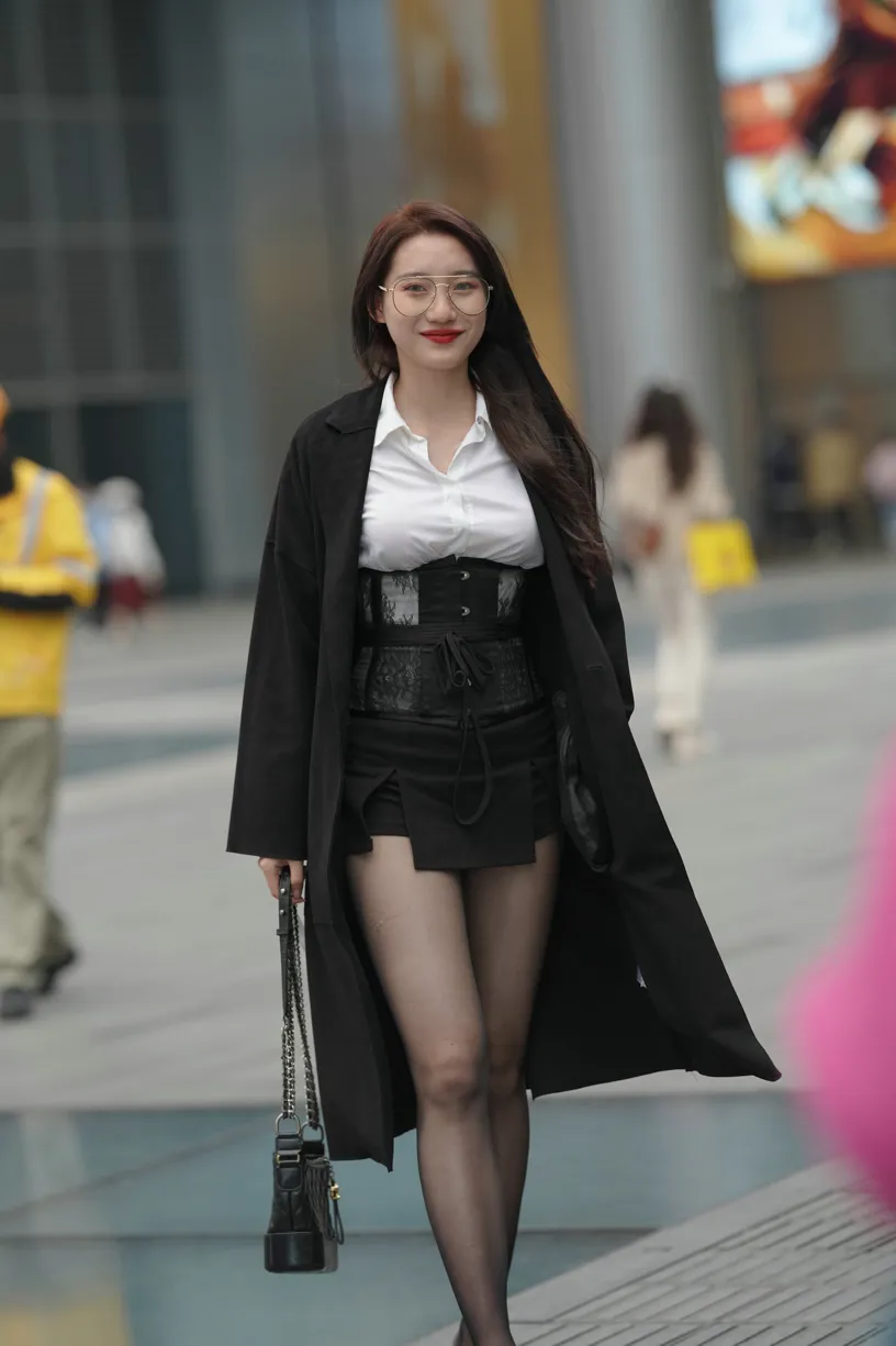 [Mzsock] NO.160 Long legs in black stockings street photography#[105P]-15